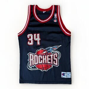 Vintage Hakeem Olajuwon Houston Rockets Jersey 40 Navy 90s NBA Basketball